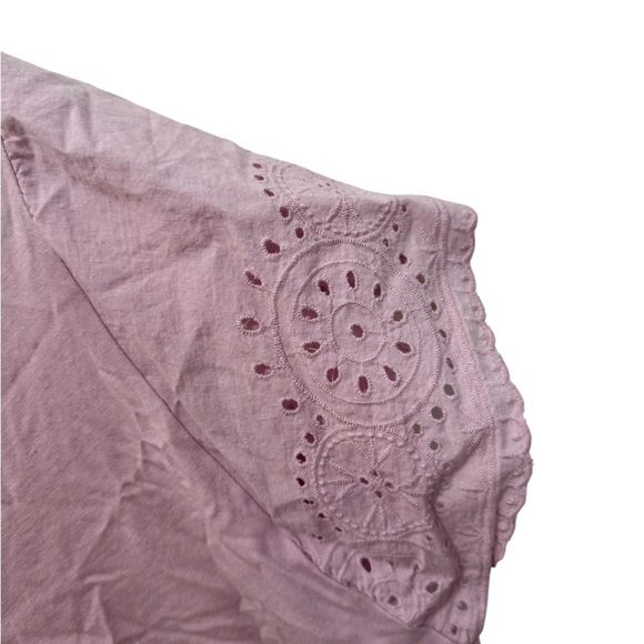 Pink Eyelet Sleeve Women's Top GAP - Picture 4 of 5